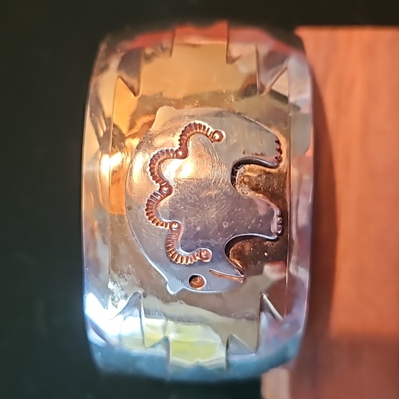 Sterling Silver and Gold Fill Bear Cuff Bracelet